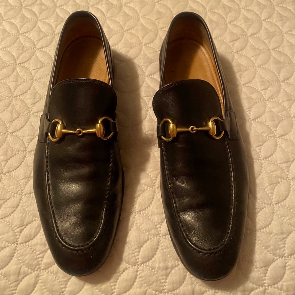 GUCCI BLACK HORSE BIT LOAFERS SIZE 6 MENS WITH DUST BAGS